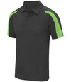 AWDis Cool Contrast Polo Shirt Charcoal/Lime Green