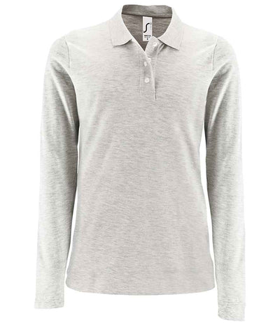 Branded SOL'S Ladies Perfect Long Sleeve Piqué Polo Shirt