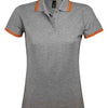 SOL'S Ladies Pasadena Tipped Cotton Piqué Polo Shirt