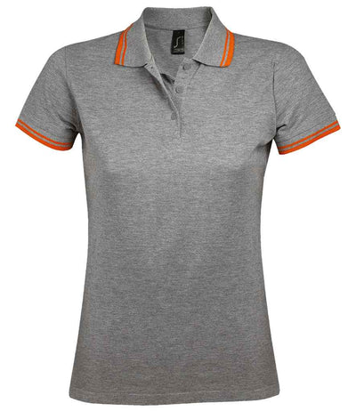 Branded SOL'S Ladies Pasadena Tipped Cotton Piqué Polo Shirt