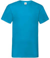 Fruit of the Loom V Neck Value T-Shirt Azure