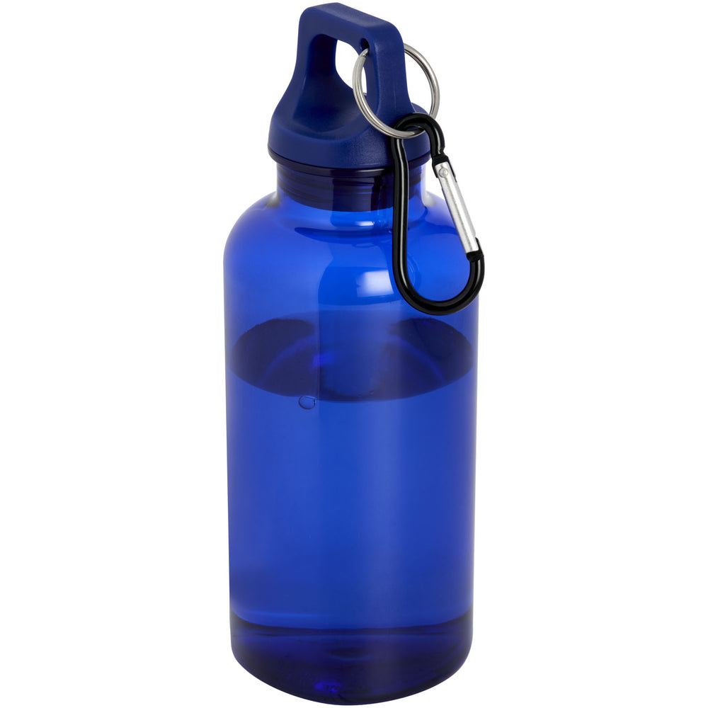 Branded Oregon 400 ml RCS certified recycled plastic water bottle with carabiner