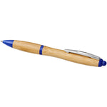 Nash bamboo ballpoint pen with blue accents