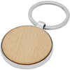 Branded Moreno beech wood round keychain