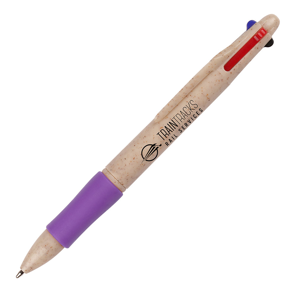 Quad Colour Wheat Straw Pen with grip