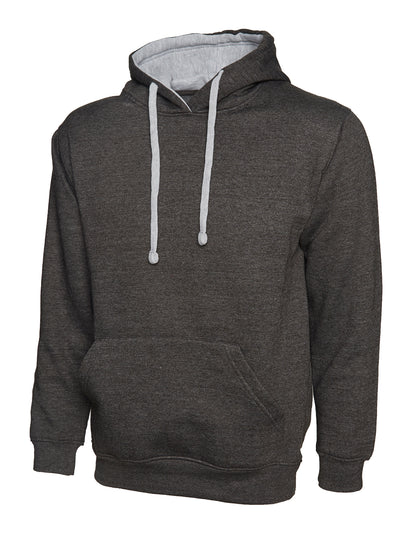 Branded Contrast Hooded Sweatshirt