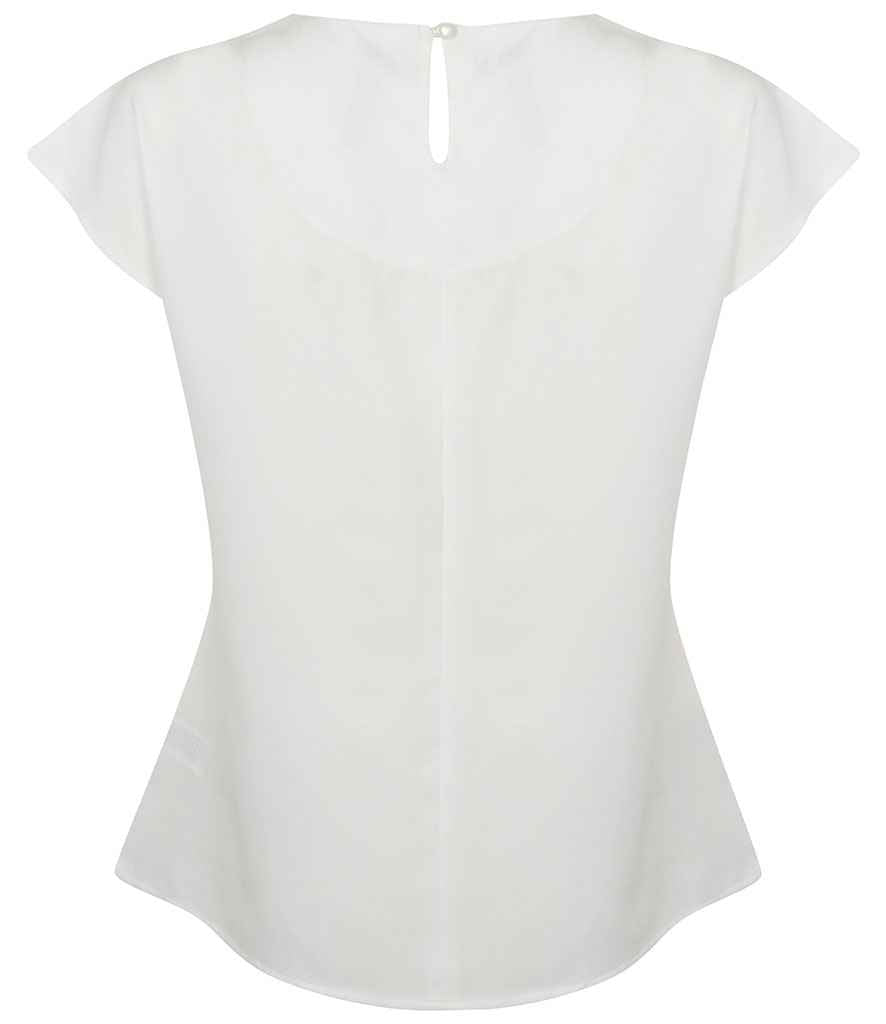 Branded Henbury Ladies Pleat Front Short Sleeve Blouse