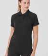 Finden + Hales Ladies Performance Piped Polo Shirt Black/Black