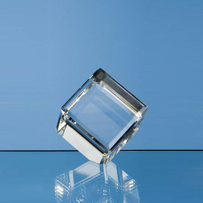Branded 5cm Optical Crystal Bevel Edged Cube