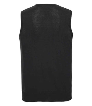 Russell Collection Sleeveless Cotton Acrylic V Neck Sweater