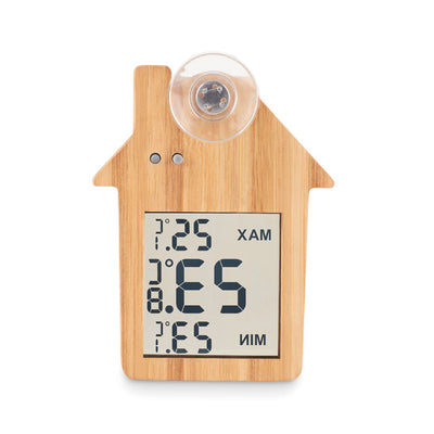 Branded House Shaped Bamboo weather station