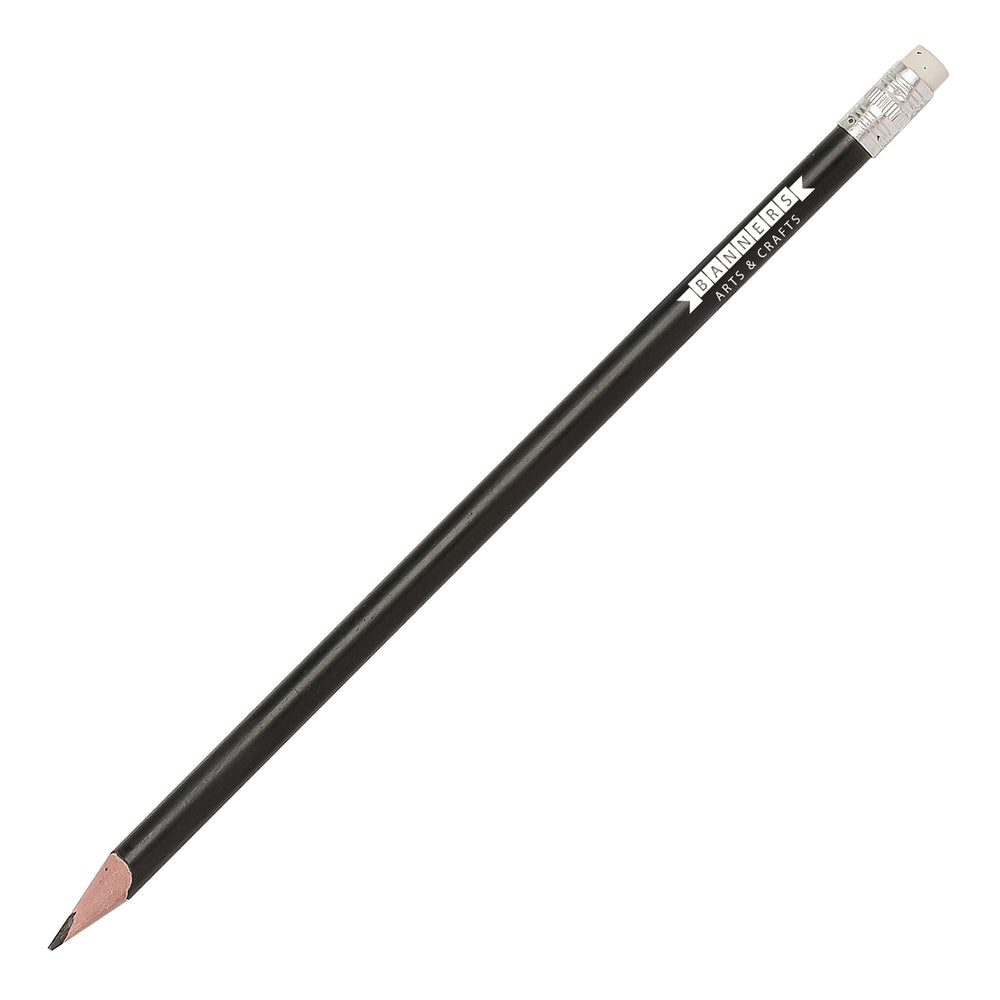Branded Recycled Plastic Pencil sharpened rubber tipped