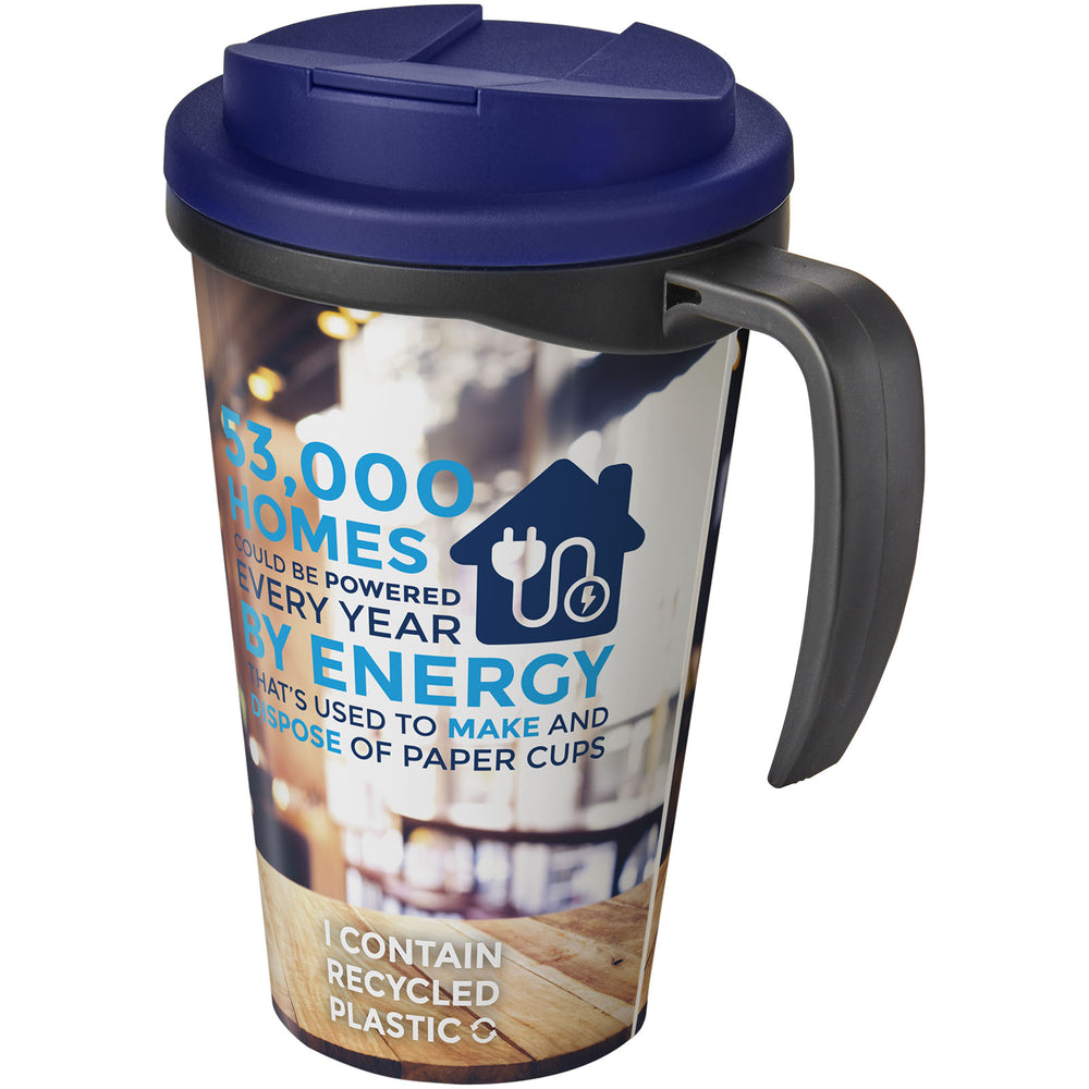 Branded Brite-Americano® Grande 350 ml mug with spill-proof lid