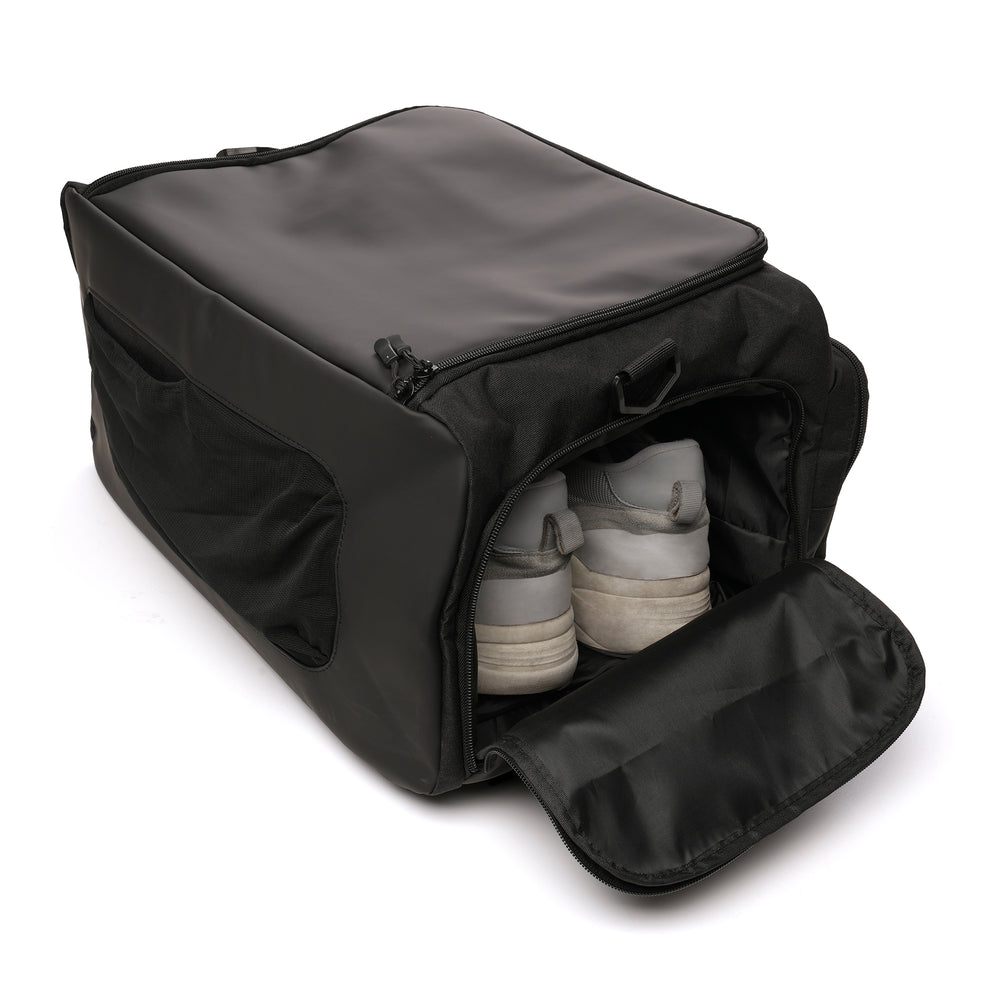 'Recycled 2-in-1 Duffle Backpack' BLACK Recycled Rucksack / Duffel Bag