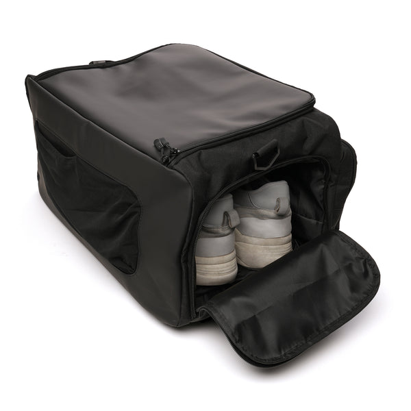 'Recycled 2-in-1 Duffle Backpack' BLACK Recycled Rucksack / Duffel Bag