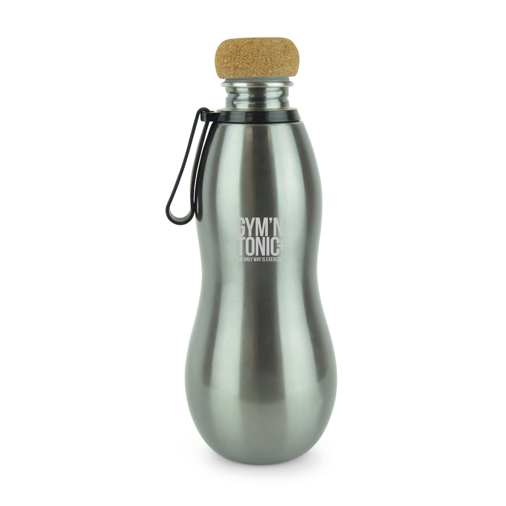 Branded Arden 690ml Metal bottle with cork lid & silicon carry strap