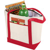 Red and Natural Cooler Bag with zip 