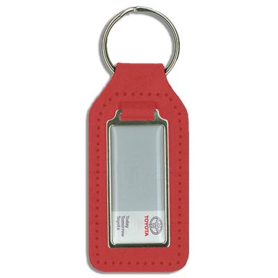Branded Long Square Shaped Keyfob with Domed Medallion