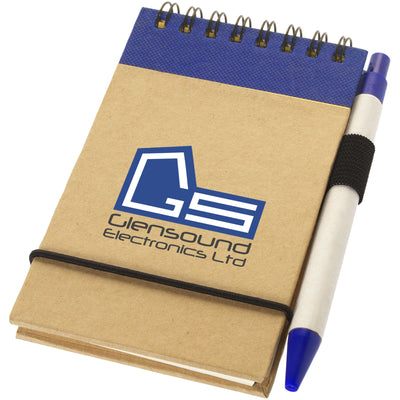 Branded Zuse A7 recycled jotter notepad with pen
