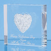 Branded 7.5cm White Diamante Heart Paperweight