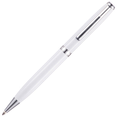 BOSTON CLIK-SURE ball pen with chrome trim in white