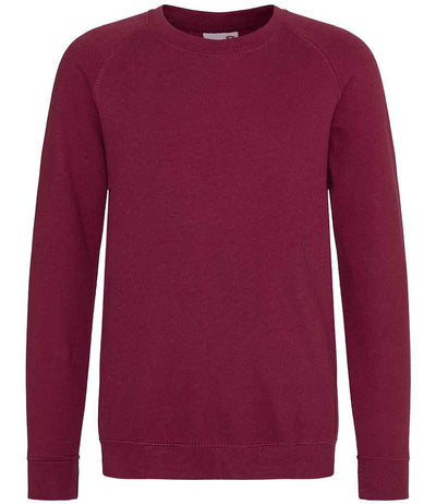 AWDis Academy Kids Raglan Sweatshirt Burgundy