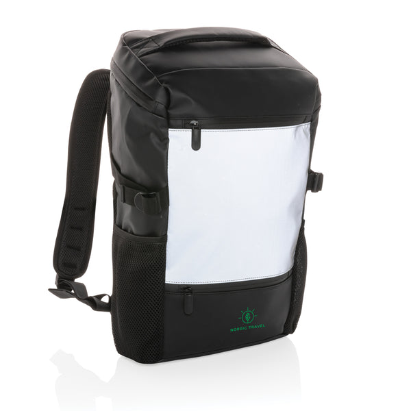 Branded PU high visibility easy access 15.6" laptop backpack