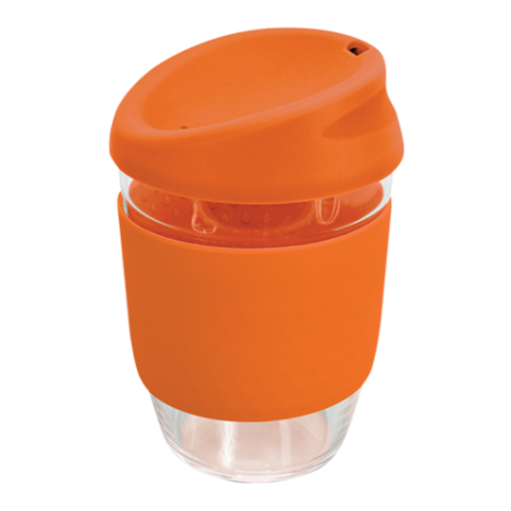 Branded Glass Coffee Cup with Silicone Band - Kiato Cup