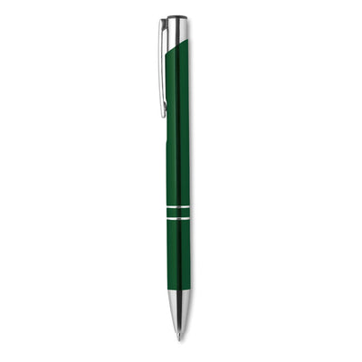 Push button pen with black ink in green