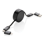 Branded Terra RCS recycled aluminium retractable 6 in 1 cable