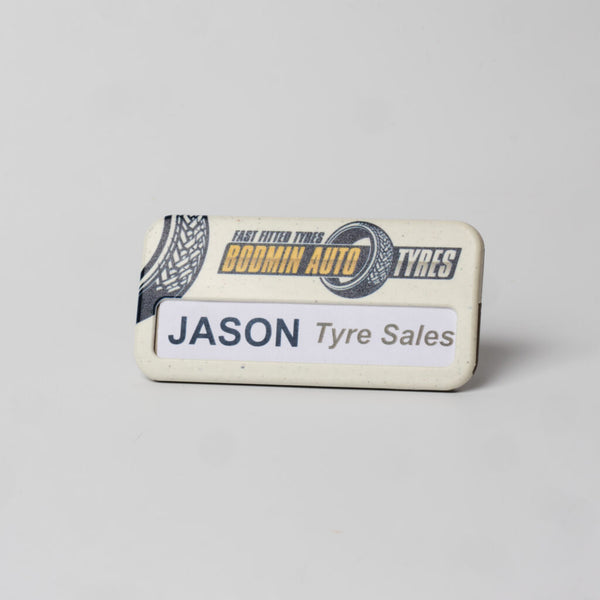 Reusable Name Badge - Low Window - Safety Pin