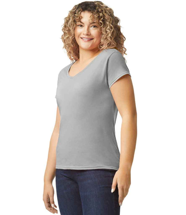 Branded Gildan Ladies SoftStyle® V Neck T-Shirt