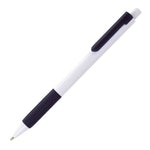CAYMAN GRIP white barrel ball pen with black grip and clip