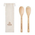 Branded Set bamboo utensils salad