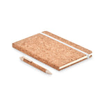 Branded A5 cork notebook with pen