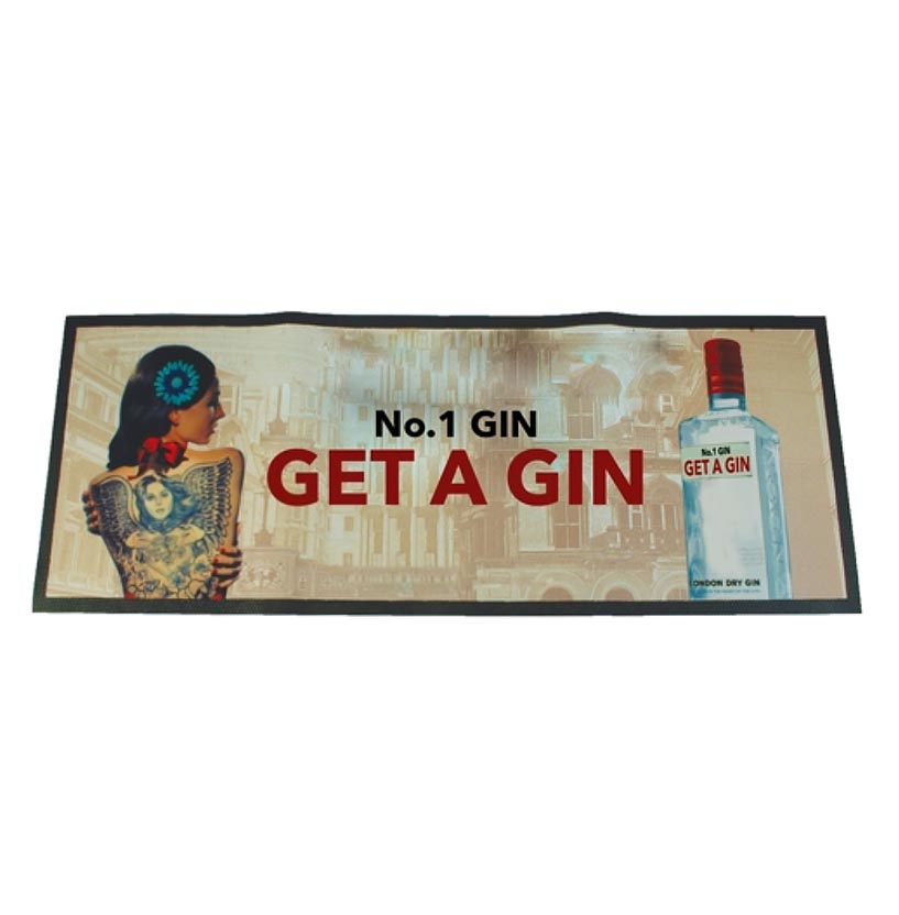 Large Branded Bar Runner with Rubber Border
