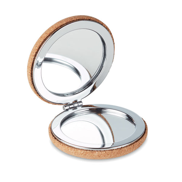 Branded Pocket mirror with cork cover