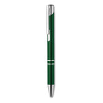 Push button pen with black ink in green