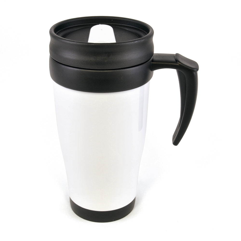 Branded Polo Plus 400 ml Plastic Solid Coloured Travel Mug