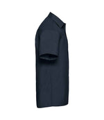 Russell Collection Short Sleeve Easy Care Poplin Shirt French Navy