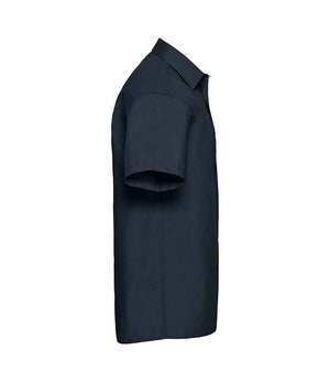 Russell Collection Short Sleeve Easy Care Poplin Shirt French Navy