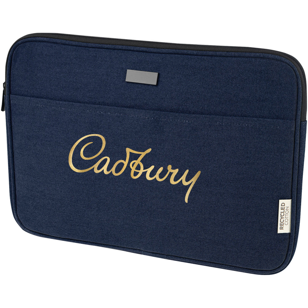 Branded Joey 14" GRS recycled canvas laptop sleeve 2L