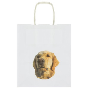 A5 Kraft Paper Bag branded with a picture of a dogs face