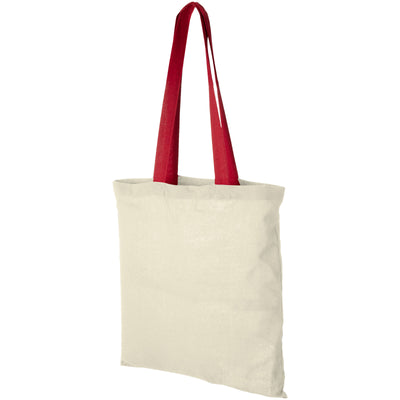 Branded Nevada 100 g/m² cotton tote bag coloured handles 7L