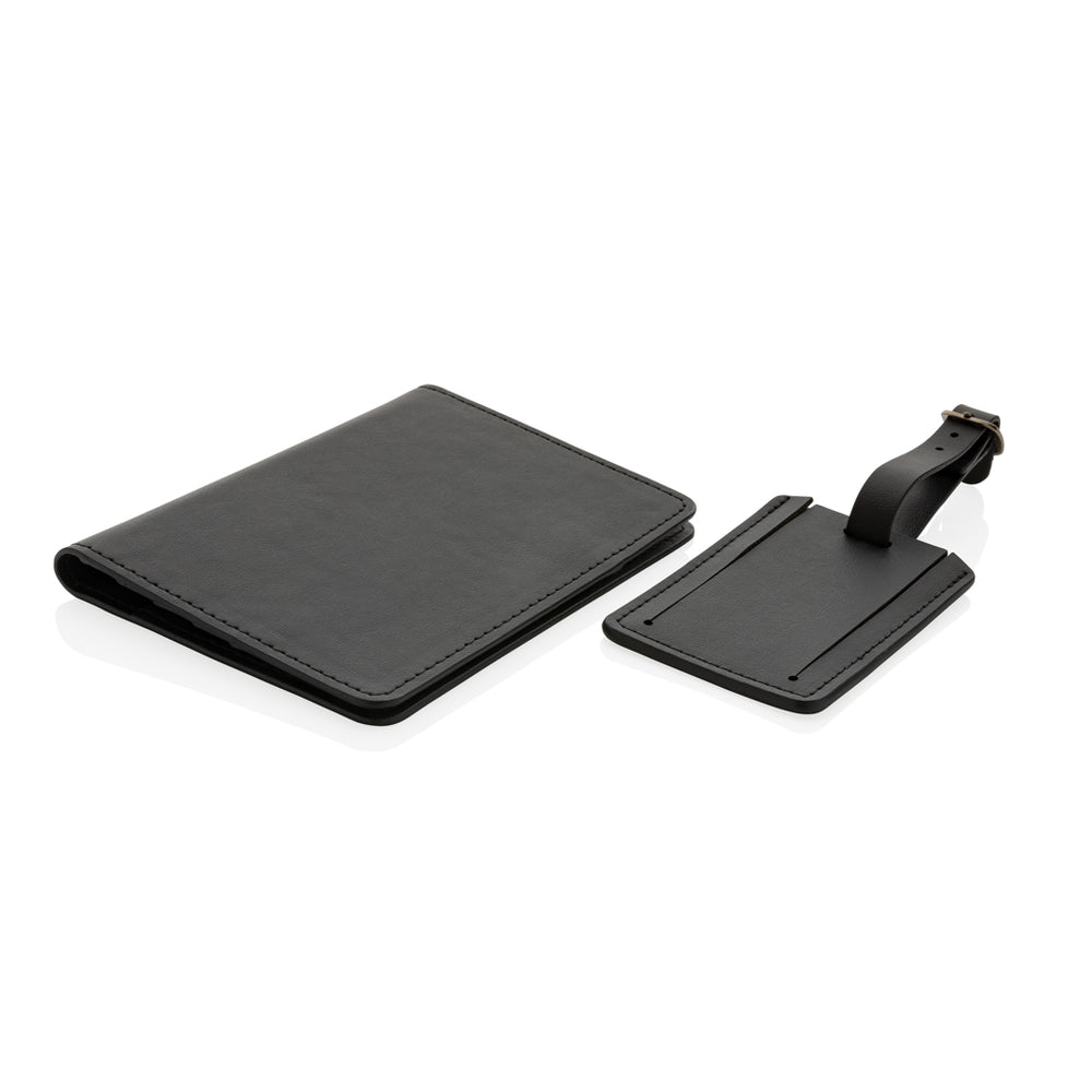 Branded Swiss Peak GRS recycled PU travel gift set