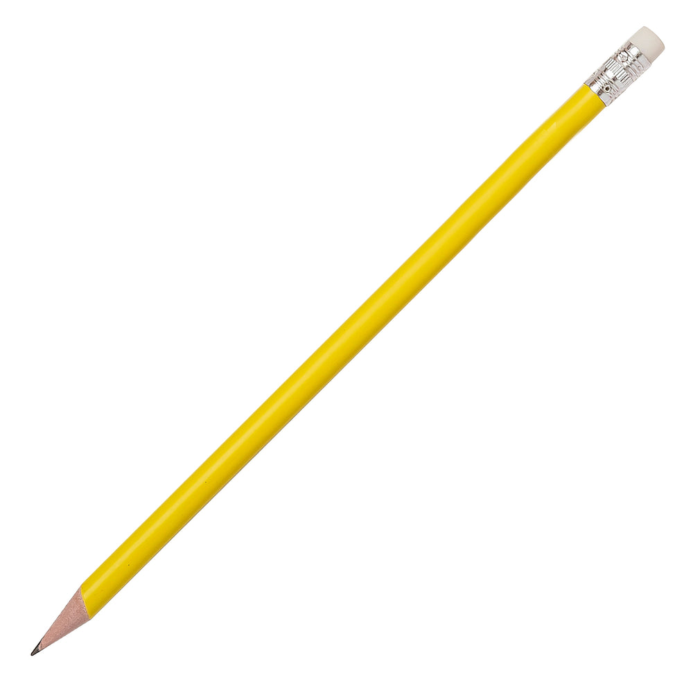 Branded Recycled Plastic Pencil sharpened rubber tipped