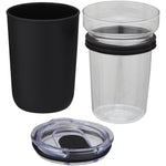 Branded Bello 420 ml glass tumbler with recycled plastic outer wall