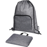 Branded Ash recycled foldable drawstring bag 7L