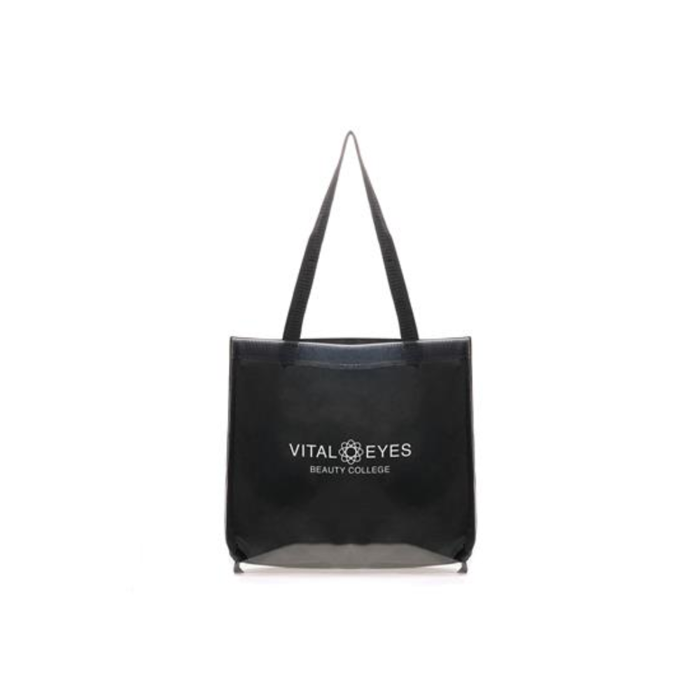 'Transparent Fabric Shopper' BLACK 600D and TPU Tote Bag