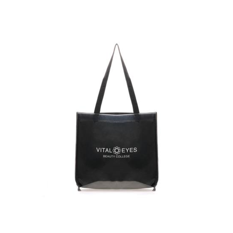 'Transparent Fabric Shopper' BLACK 600D and TPU Tote Bag